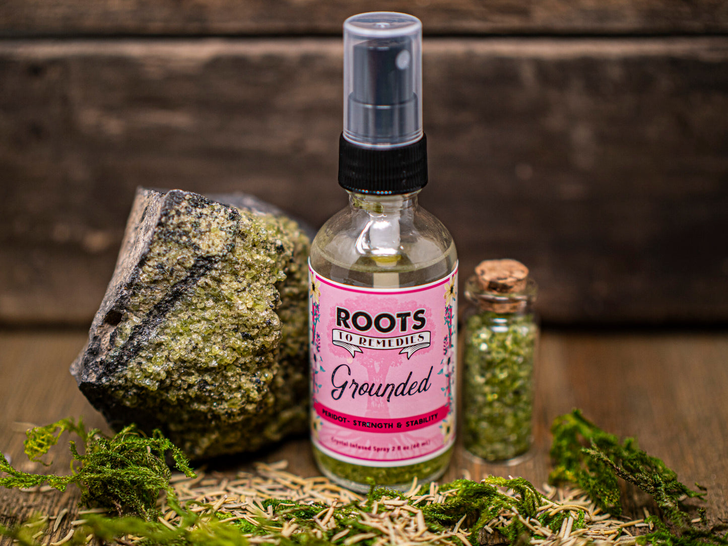 “GROUNDED” CRYSTAL AND HERBAL INFUSED SPRAY