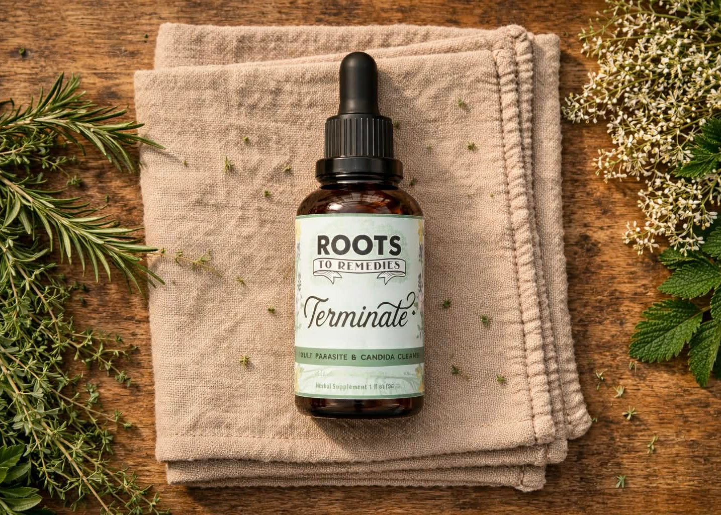 “TERMINATE” ADULT PARASITE AND CANDIDA CLEANSE HERBAL TINCTURE