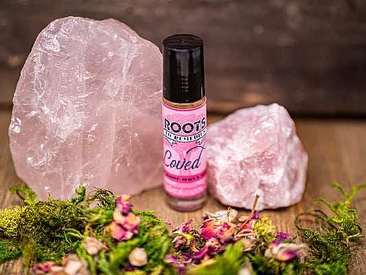 “LOVED” CRYSTAL AND HERBAL INFUSED ROLLER